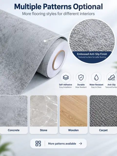 Self-Adhesive PVC Vinyl Floor — Living room