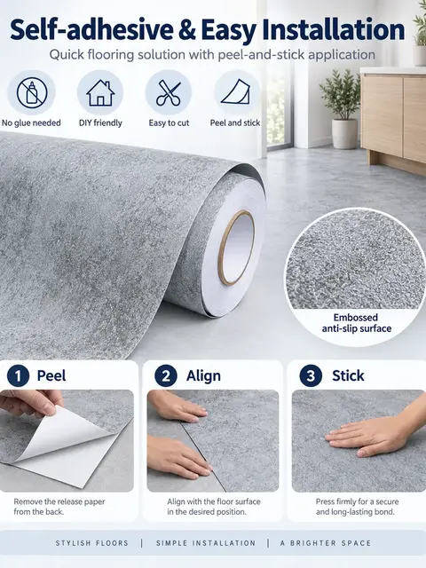 Self-Adhesive PVC Vinyl Floor — Bedroom & nursery