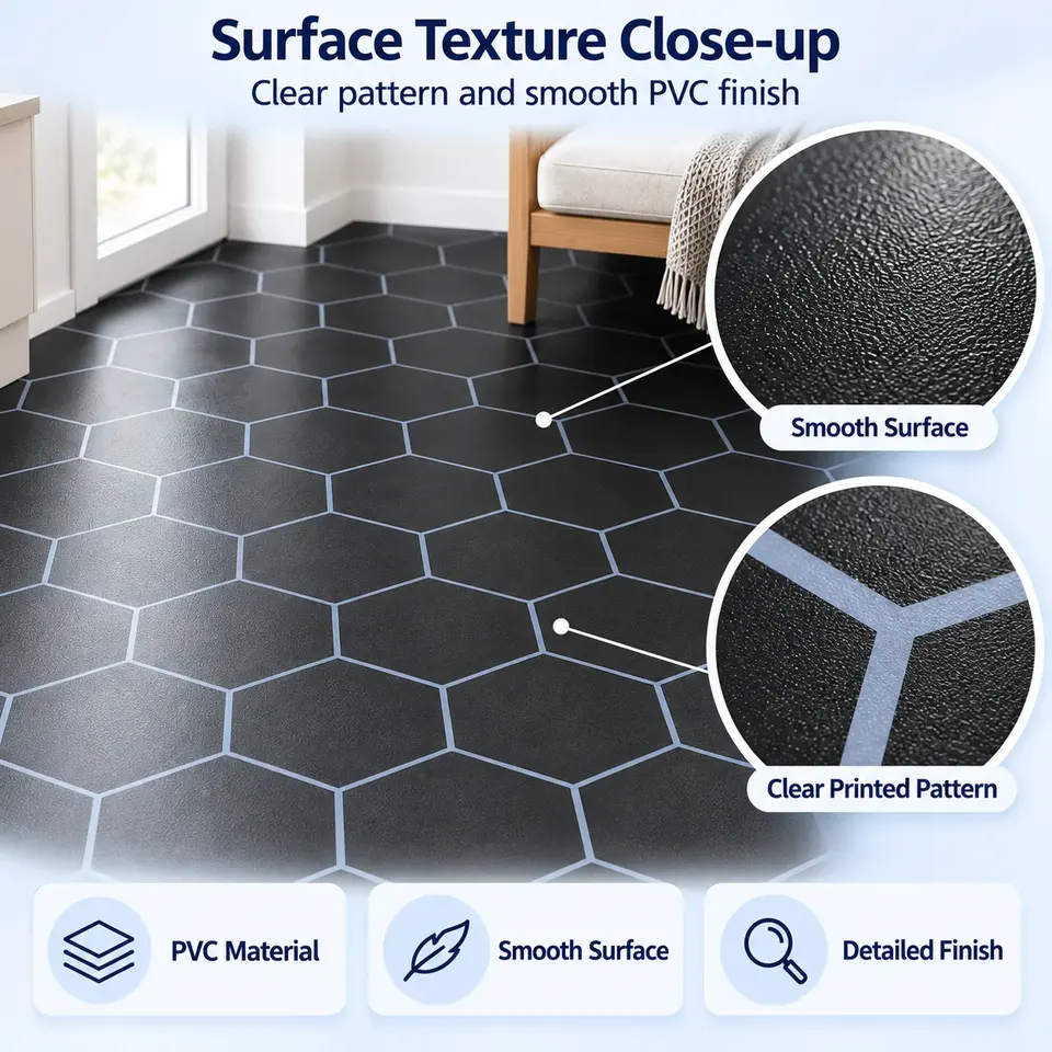 3D Self-Adhesive PVC Vinyl Floor Tiles — Construction and material layers