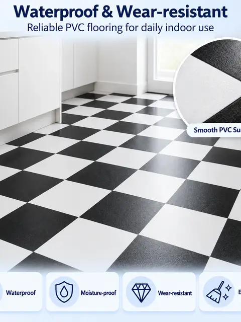 3D Self-Adhesive PVC Vinyl Floor Tiles — Feature wall