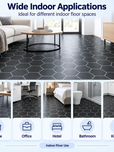 3D Self-Adhesive PVC Vinyl Floor Tiles — Kitchen & bathroom