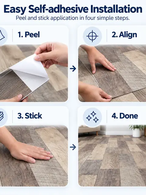 Eco-Friendly Self-Adhesive PVC Vinyl Floor — Bedroom & nursery