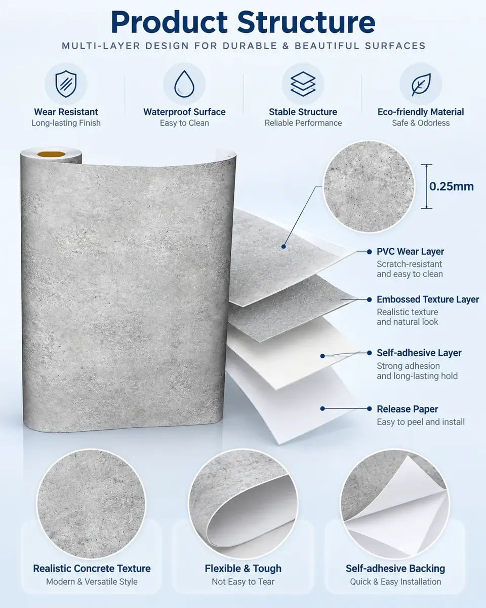 Self-Adhesive PVC Vinyl Floor — Surface texture and finish close-up