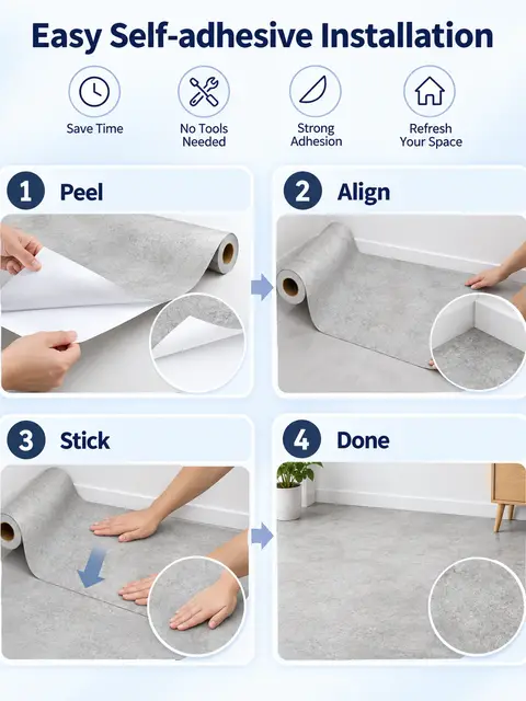 Self-Adhesive PVC Vinyl Floor — Bedroom & nursery
