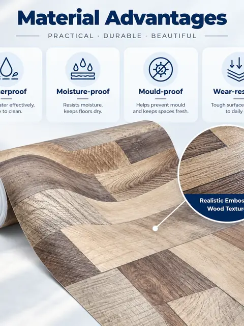 Self-Adhesive PVC Vinyl Floor — Feature wall
