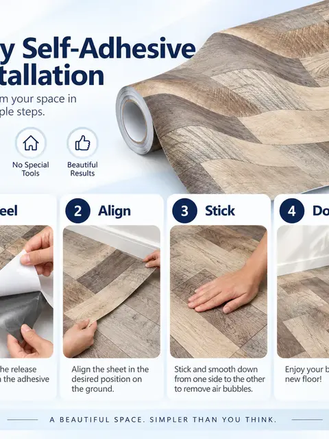 Self-Adhesive PVC Vinyl Floor — Bedroom & nursery