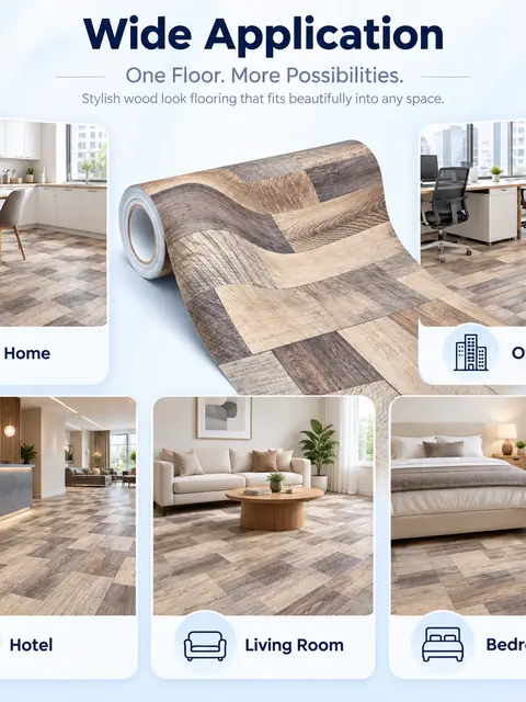 Self-Adhesive PVC Vinyl Floor — Kitchen & bathroom
