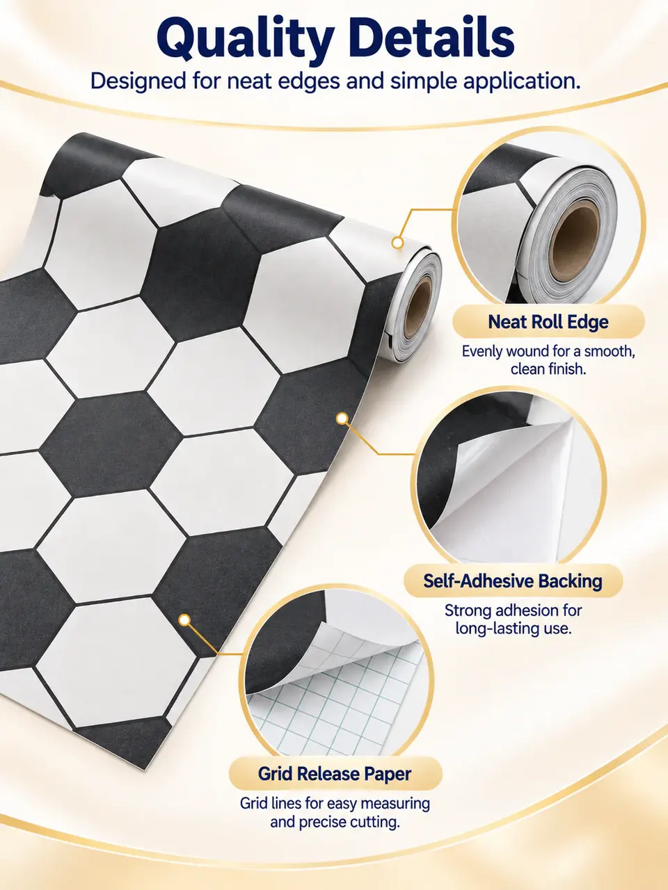 Vinyl Flooring Waterproof PVC Self Adhesive Bathroom Decoration Flooring Film — Installation and application detail