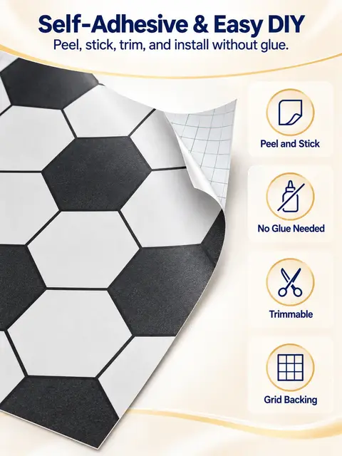 Vinyl Flooring Waterproof PVC Self Adhesive Bathroom Decoration Flooring Film — Bedroom & nursery