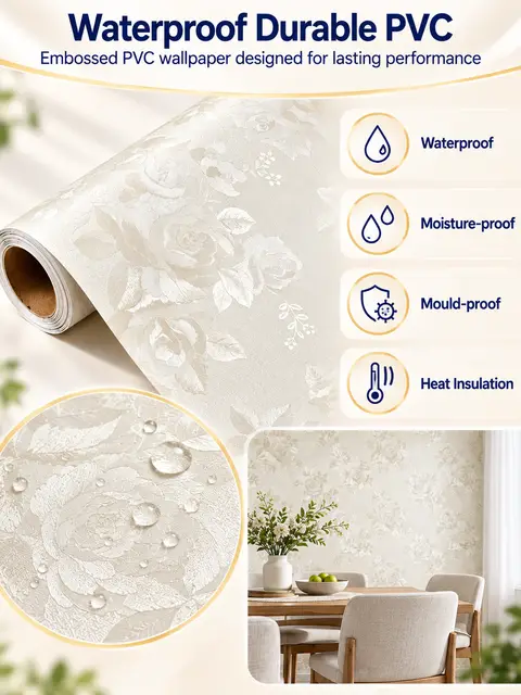 Best-Selling Rose Self-Adhesive Wallpaper Rolls — Feature wall