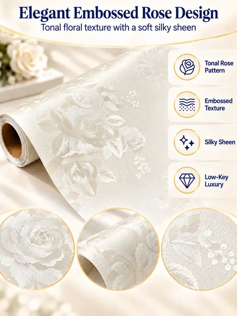 Best-Selling Rose Self-Adhesive Wallpaper Rolls — Living room