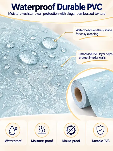 Liquid Silk Plaster Chinoiserie PVC Wall Sticker — Feature wall