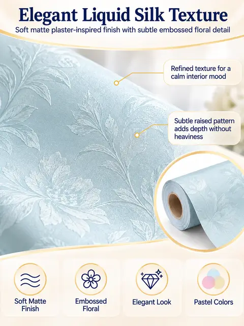 Liquid Silk Plaster Chinoiserie PVC Wall Sticker — Living room