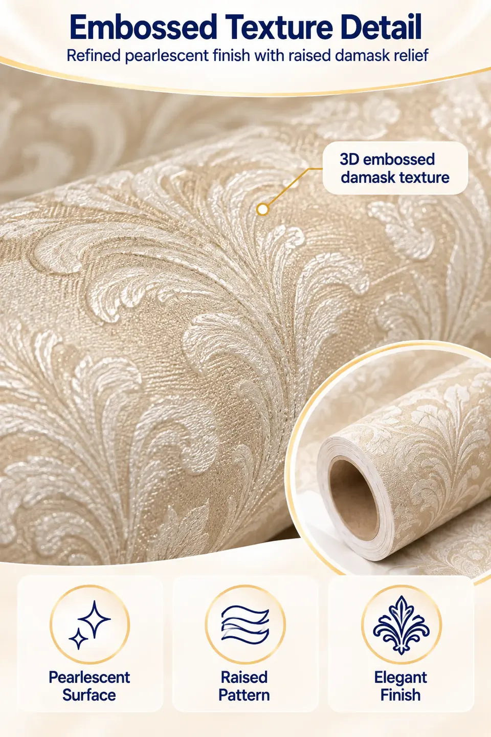Stick-and-Peel PVC 3D Waterproof Luxury Background Wallpaper — Construction and material layers