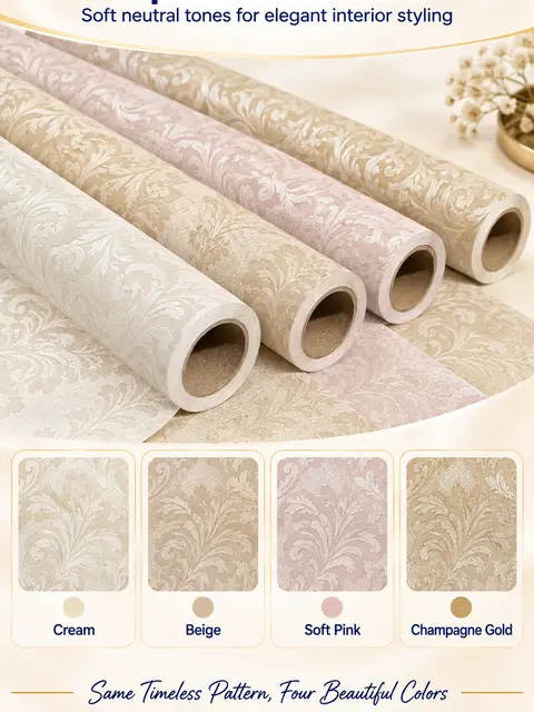 Stick-and-Peel PVC 3D Waterproof Luxury Background Wallpaper — Bedroom & nursery