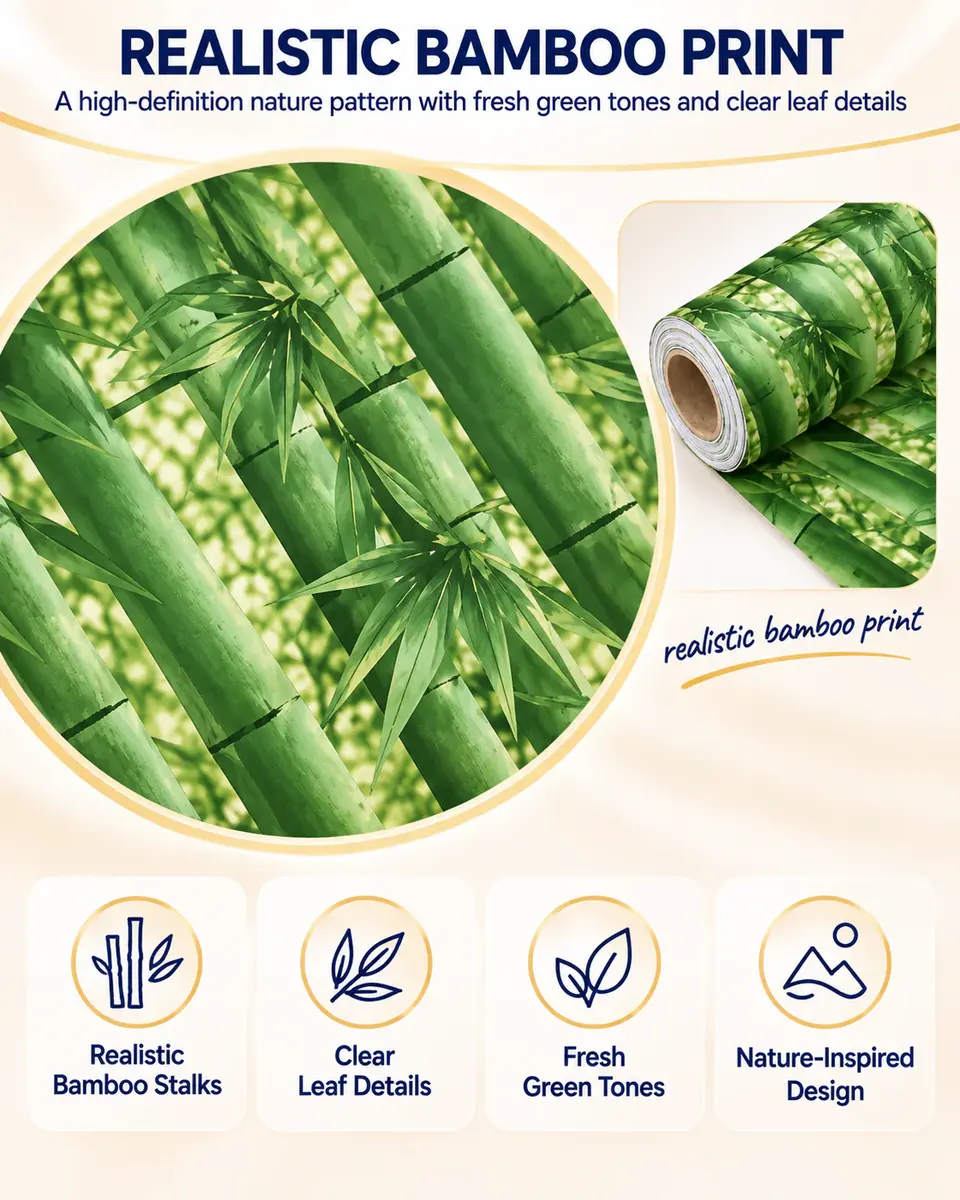 Green Bamboo Forest Nature Wallpaper Rolls — Construction and material layers
