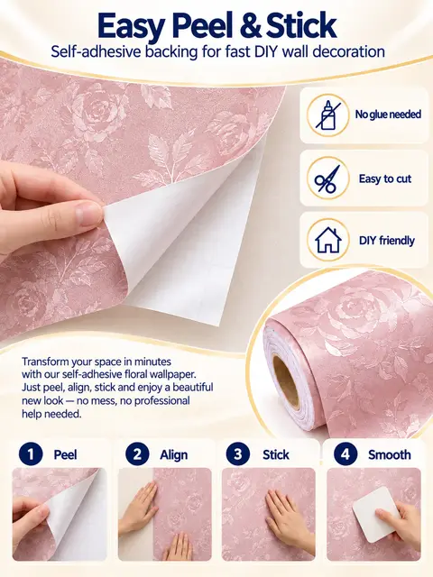 Flower Floral 3D Self-Adhesive Vinyl Wall Sticker Wallpaper — Kitchen & bathroom