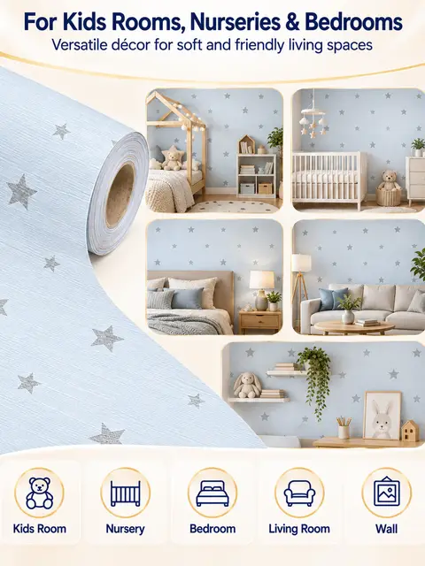 Children's Room Self Adhesive Wallpaper for Bedroom Home Decor Waterproof Wallpapers — Kitchen & bathroom