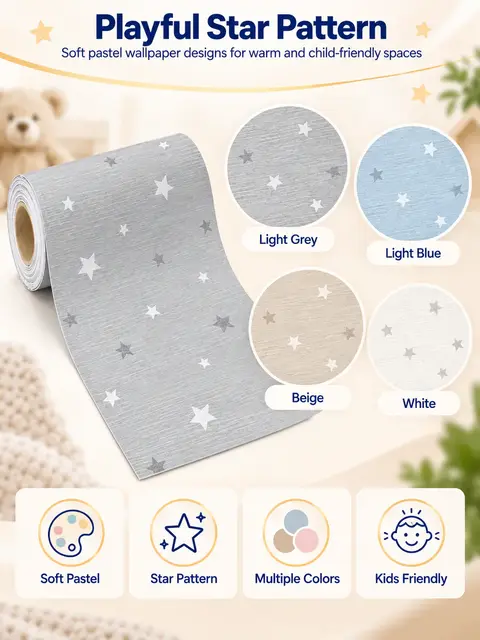 DIY Stars Styles 3d Kids Children Kindergarten Decoration Cartoon Waterproof Self-adhesive Wallpaper for Baby Room — Living room