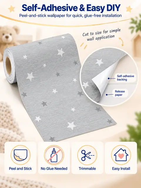 DIY Stars Styles 3d Kids Children Kindergarten Decoration Cartoon Waterproof Self-adhesive Wallpaper for Baby Room — Bedroom & nursery