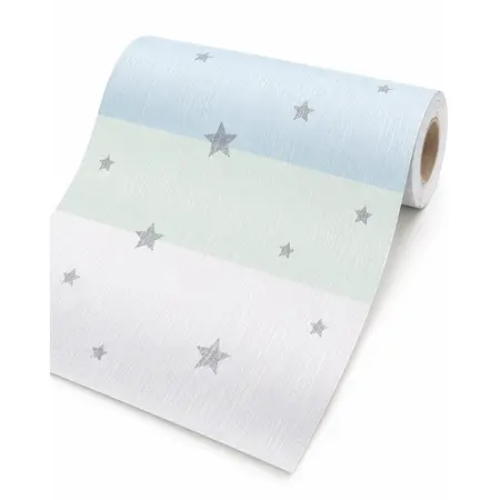 Free Sample Stars Blue White Yellow Pink Grey Self Adhesive Wallpaper for Children Bedroom Living Room — Self-Adhesive Wallpaper & Floor Films