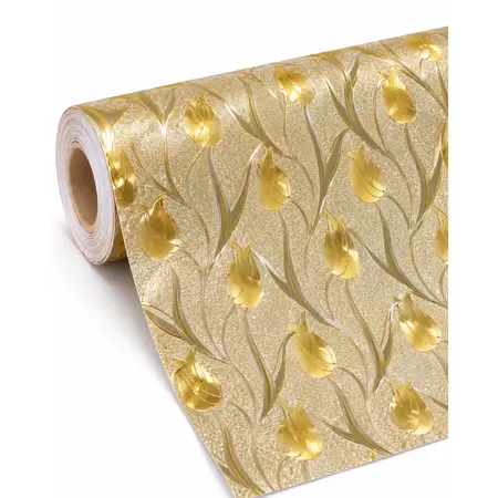 PVC Decoration Usage Self Adhesive Shinning Silver Gold Glitter Wallpaper With Removable Glue — Self-Adhesive Wallpaper & Floor Films