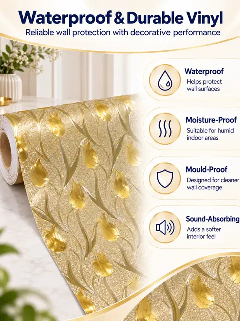 PVC Decoration Usage Self Adhesive Shinning Silver Gold Glitter Wallpaper With Removable Glue — Feature wall
