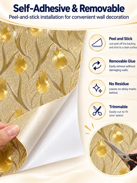 PVC Decoration Usage Self Adhesive Shinning Silver Gold Glitter Wallpaper With Removable Glue — Bedroom & nursery