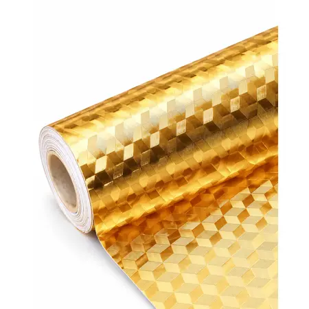 Gold Aluminum Foil Oil-Proof Kitchen Sticker — Self-Adhesive Wallpaper & Floor Films