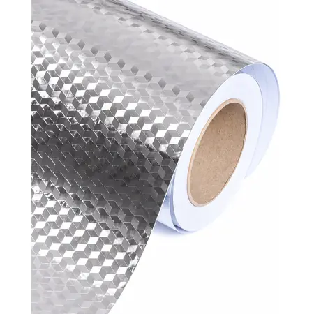 Silver Aluminum Foil Oil-Proof Kitchen Sticker — Self-Adhesive Wallpaper & Floor Films
