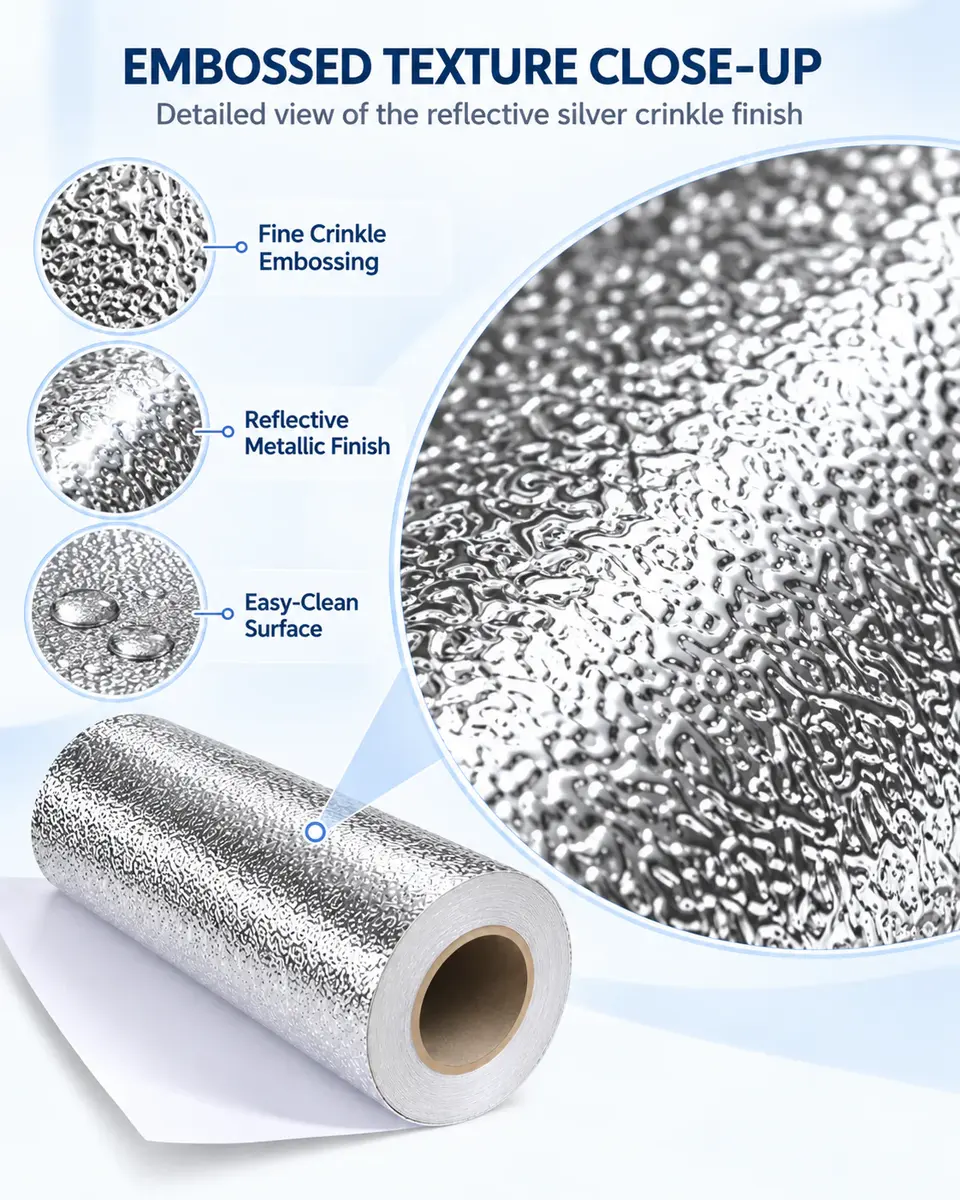 Glitter Metallic Aluminum Foil Kitchen Sticker — Construction and material layers