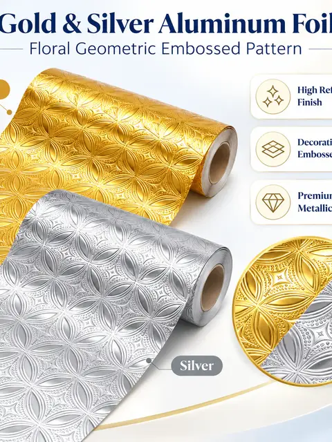 Metallic Aluminum Foil Oil-Proof Kitchen Backsplash Sticker — Living room