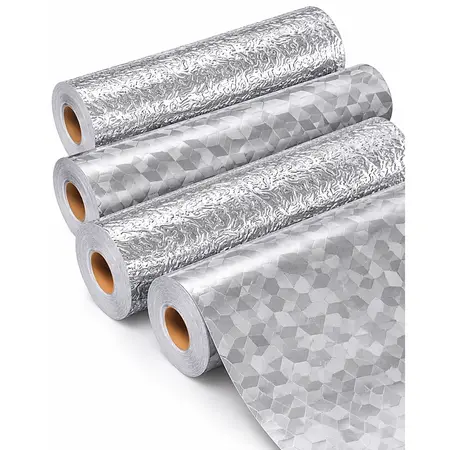 Silver Aluminum Foil Kitchen Sticker — Self-Adhesive Wallpaper & Floor Films