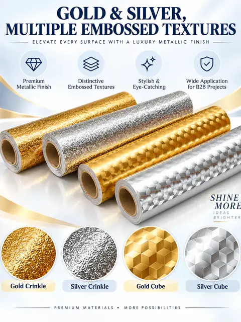 Luxury Gold & Silver Aluminum Foil Kitchen Sticker — Living room
