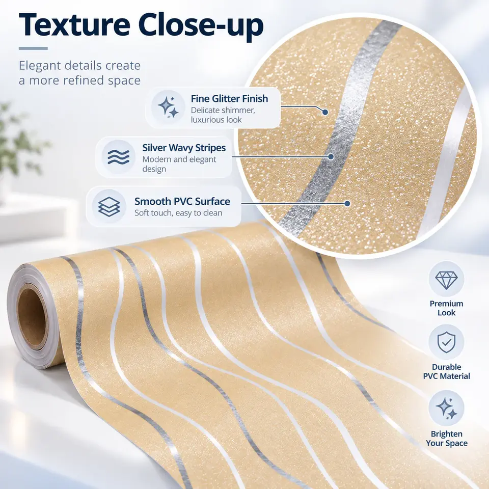 Modern Self-Adhesive PVC Decorative Wallpaper — Construction and material layers