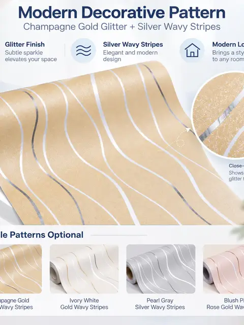 Modern Self-Adhesive PVC Decorative Wallpaper — Living room