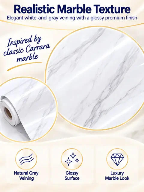 Factory-Price Self-Adhesive Waterproof 3D Marble Wallpaper for Kitchen — Living room