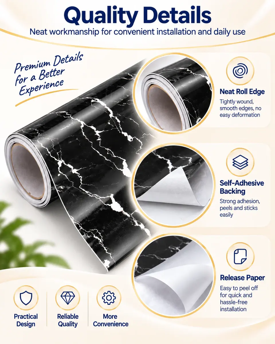 High Quality Self Adhesive Vinyl Wall Decoration Wallpaper — Installation and application detail