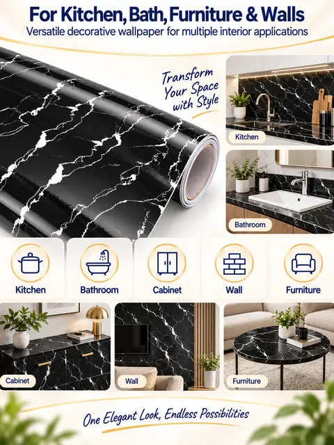High Quality Self Adhesive Vinyl Wall Decoration Wallpaper — Kitchen & bathroom