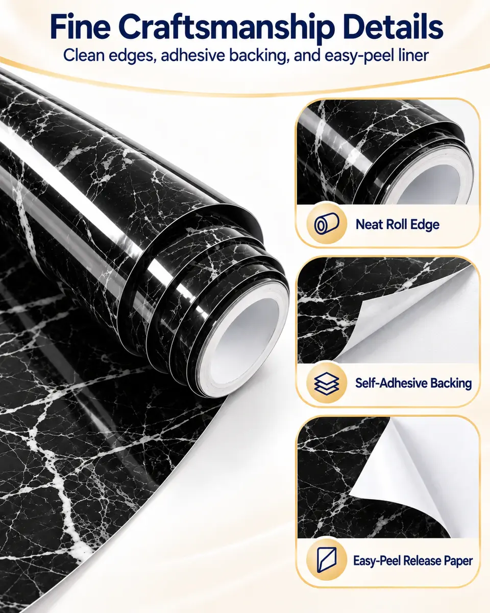 Self Adhesive Peel and Stick Wall Wallpapers Wall Coating Marble Mandir Design 3d Wallpaper for Walls — Installation and application detail