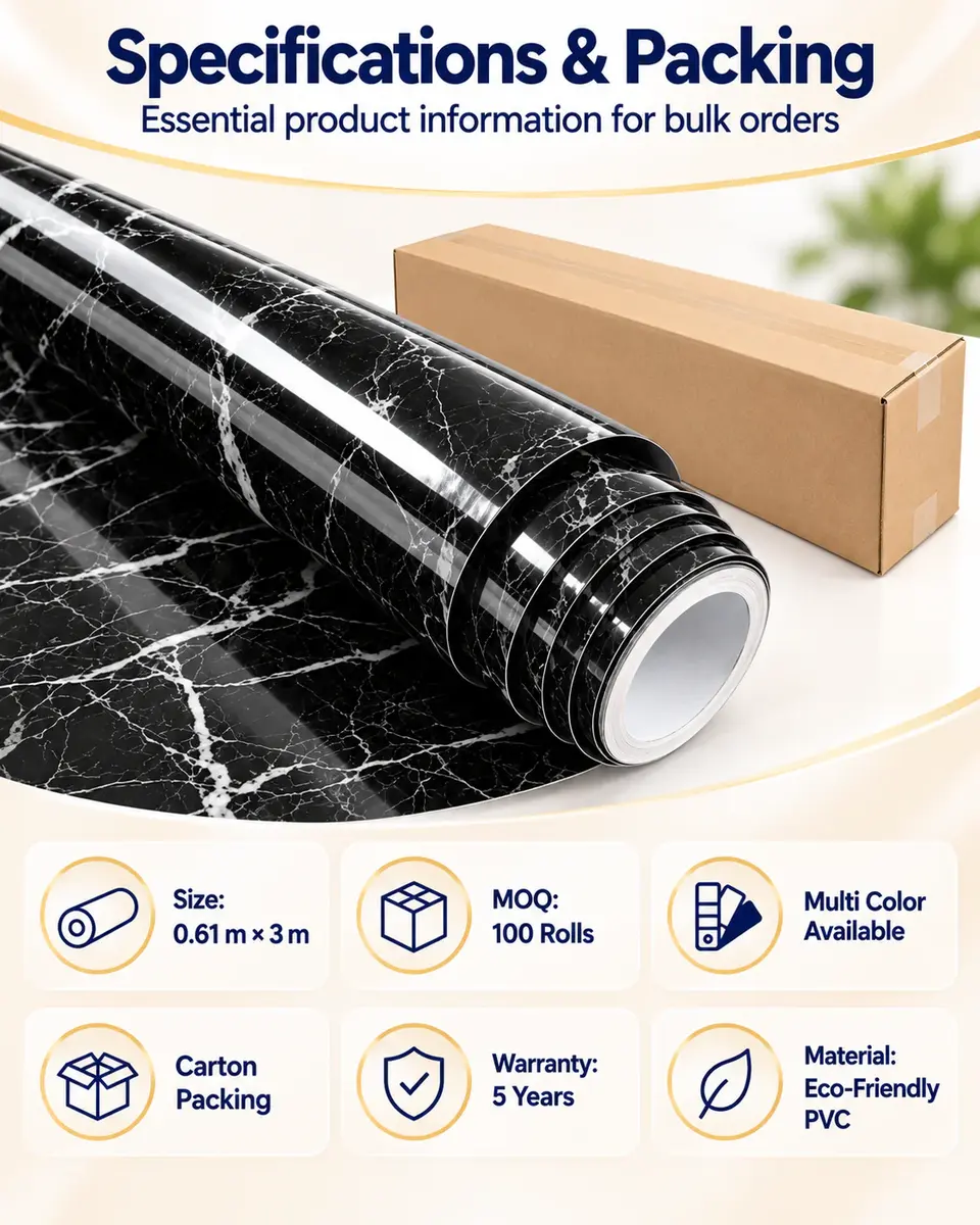 Self Adhesive Peel and Stick Wall Wallpapers Wall Coating Marble Mandir Design 3d Wallpaper for Walls — Roll format and packaging