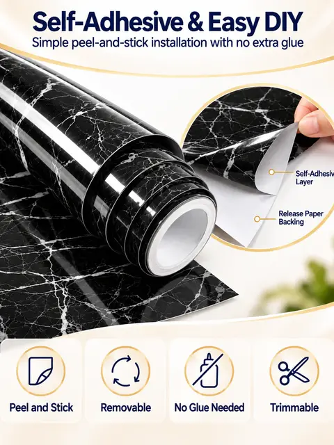 Self Adhesive Peel and Stick Wall Wallpapers Wall Coating Marble Mandir Design 3d Wallpaper for Walls — Bedroom & nursery