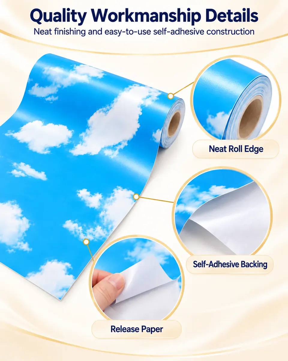 3d Wallpaper Wall Paper Rolls PVC Self Adhesive Wallpapers Wall Coating for Decoration — Installation and application detail