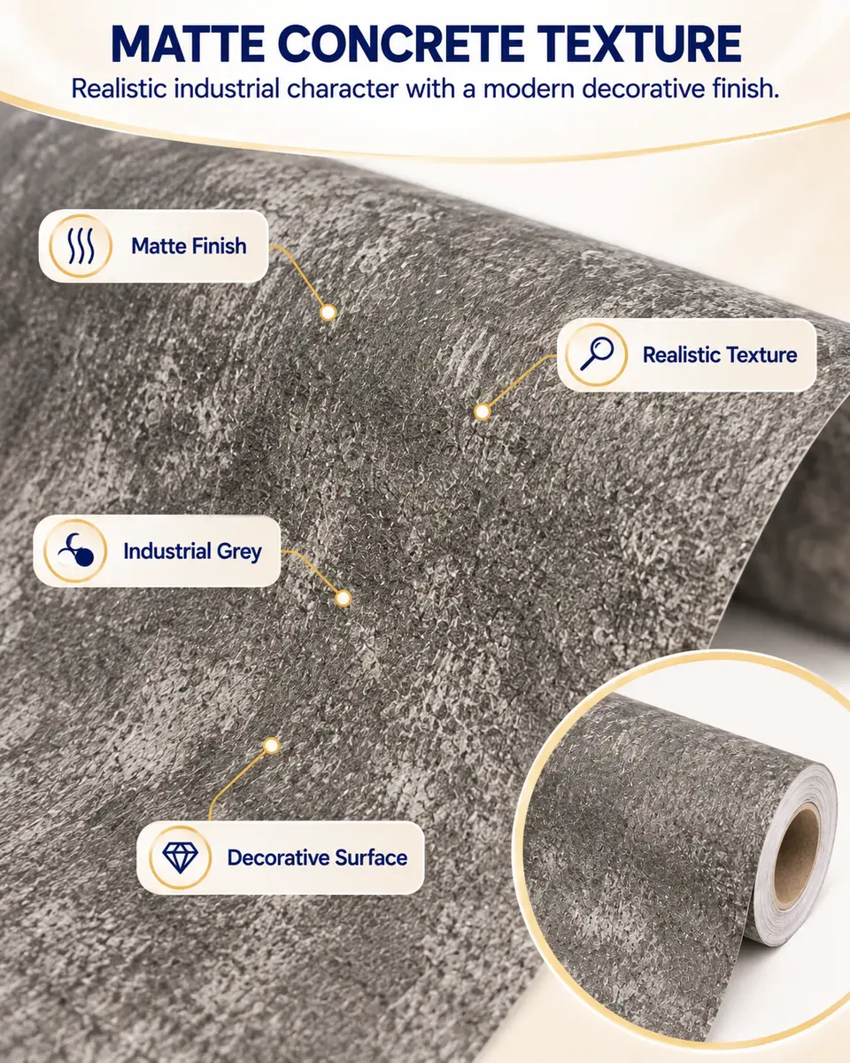 Coffee Shop Grey Concrete 3d Self Adhesive WallPapers Wall Coating — Construction and material layers