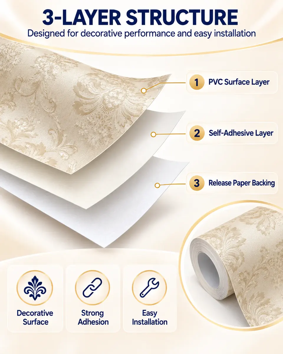 Manufacturer Liquid Silk Plaster Chinoiserie PVC Wholesale Decorate Adhesive Wallpaper for Home Decoration — Surface texture and finish close-up