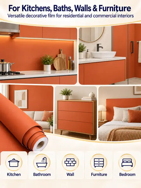 Cheap Price Elegant Custom Kitchen Graphics Wallpaper Plastic Flooring Waterproof PVC Film for Bathrooms Decoration — Kitchen & bathroom