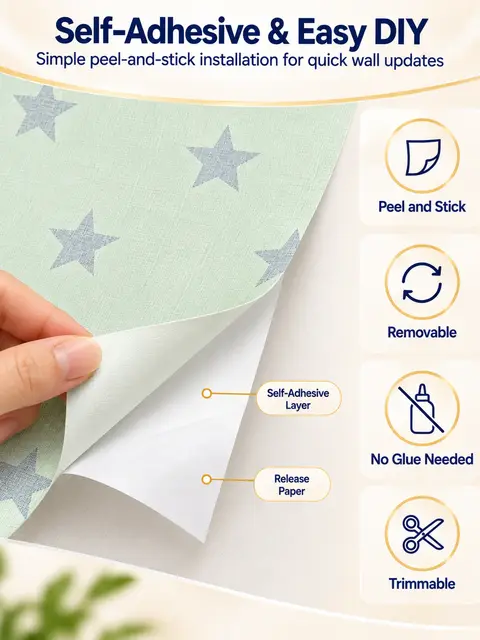 Hot Sale Modern Waterproof Star Wallpaper Self-adhesive 3D Wall Stickers for Kids Rooms — Bedroom & nursery
