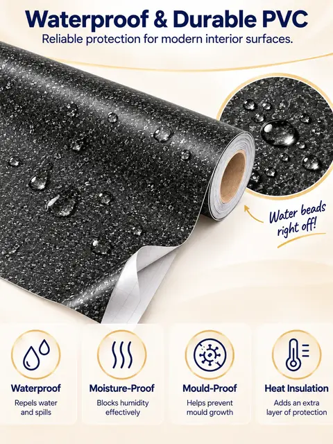 Korean Style PVC 3D Durable Self Adhesive Waterproof Wallpaper — Feature wall