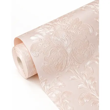 Pink Embossed 3d Floral Texture Thick Wallpaper Bedroom Living Room Sticker Self Adhesive Wallpapers Roll Home Decoration — Self-Adhesive Wallpaper & Floor Films