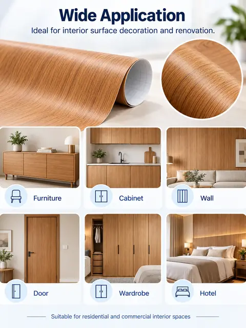 Self-Adhesive PVC Wood Grain Wallpaper — Kitchen & bathroom
